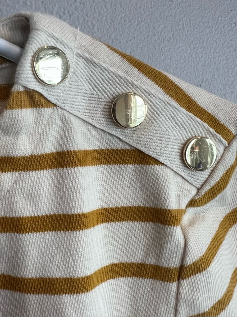 Veronica Beard Hovey Striped Mariner Pullover Saffron Yellow Cream M - Picture 6 of 8